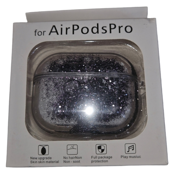 Apple Other - Apple Silver/Purple/Black Glitter Liquid Movement Airpod Pro Case Protector